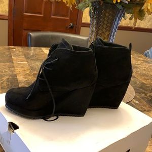 Black suede wedge fall booties ALDO